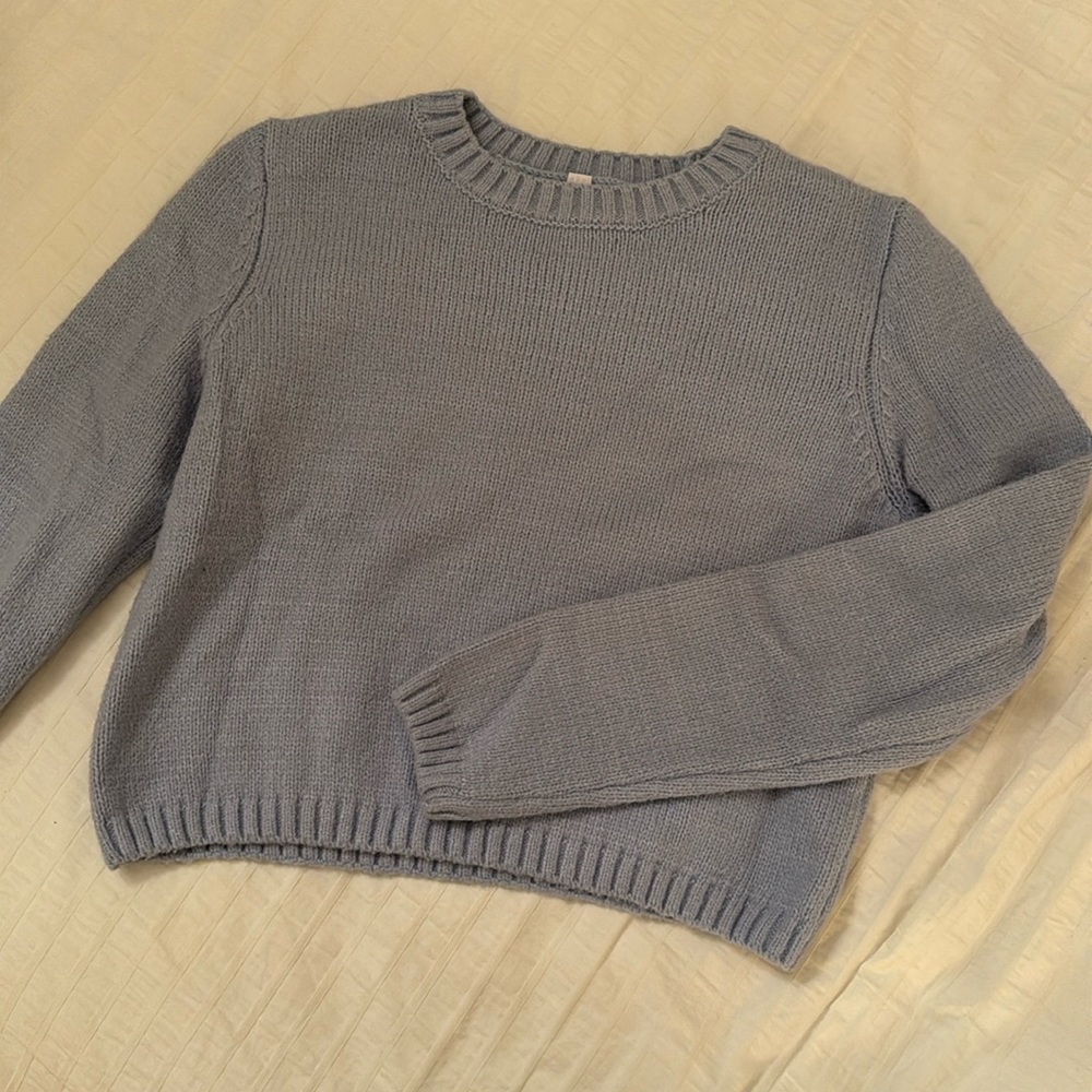 Garage Blue Knit Cropped Long Sleeve - GOOD CONDITION